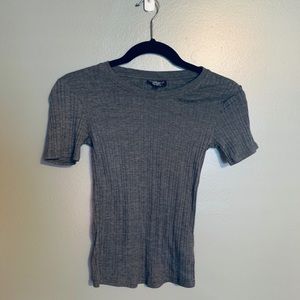 TOPSHOP short sleeve ribbed top size 2